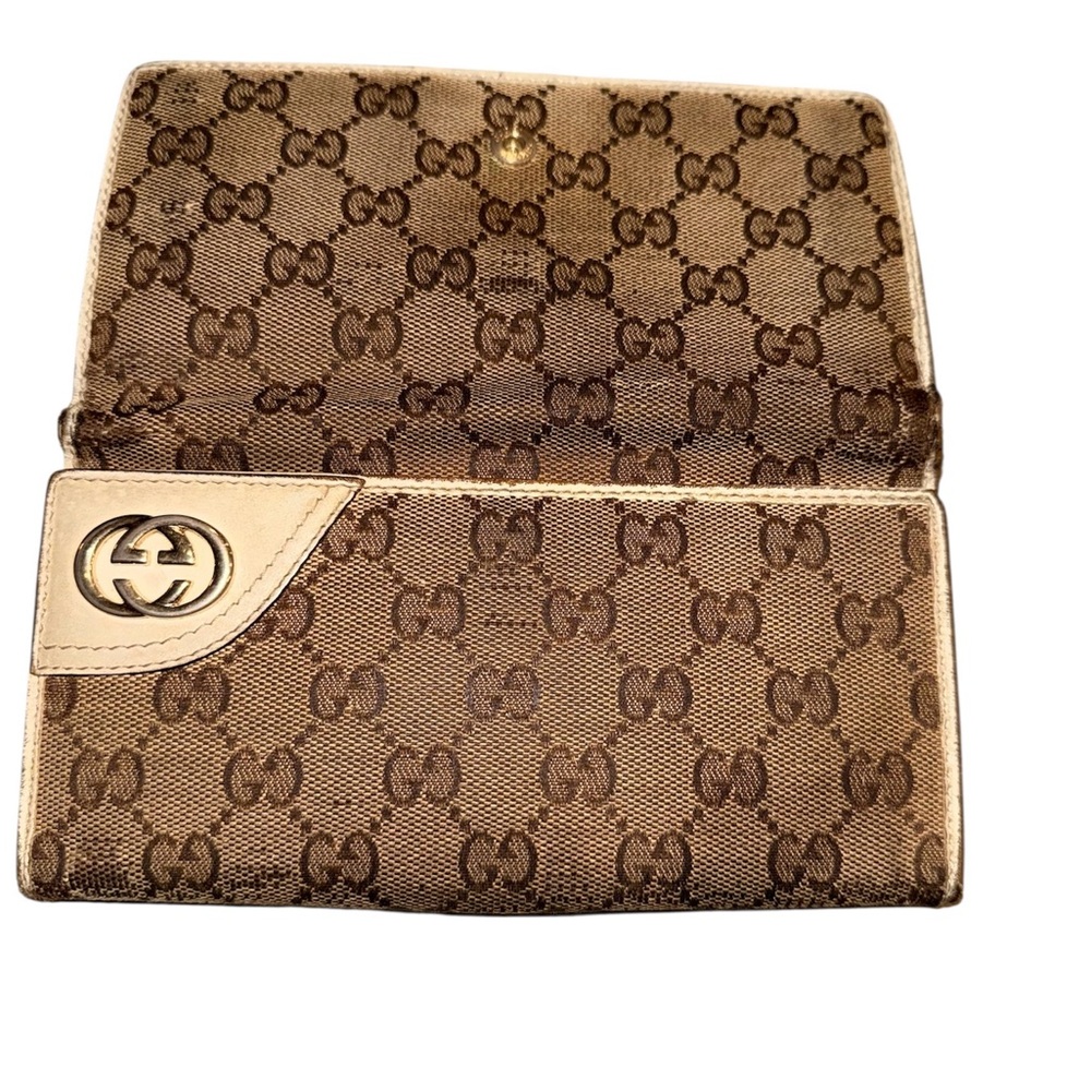 Authentic Gucci Brown Monogram Continental Wallet… - image 11
